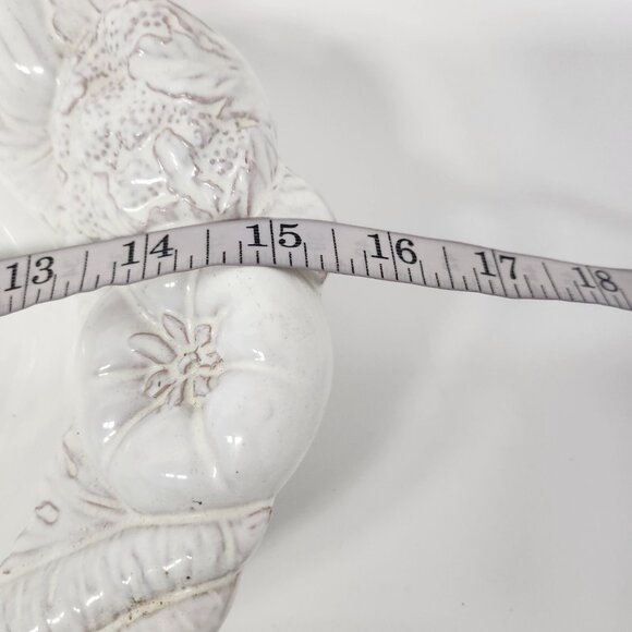 VTG Tadinate Italy Signed Baroque Ceramic Vegetable Design Oval Serving Bowl - Picture 7 of 9